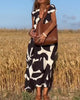 Dua | Bedrucktes Kleid mit V-Ausschnitt