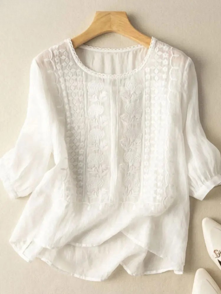 Constance | Stilvolle Bluse mit zarten Stickdetails