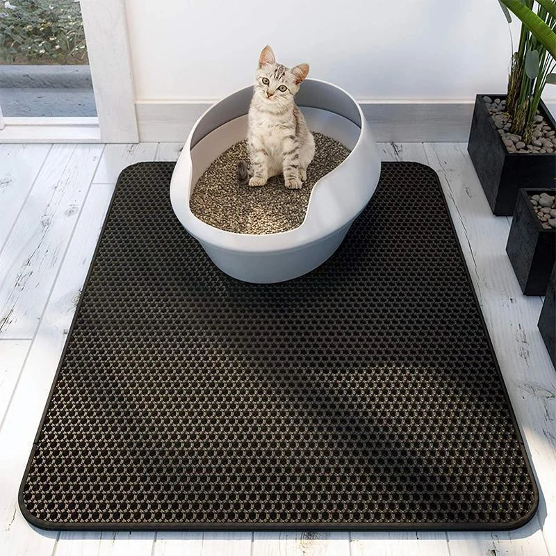 WabenMatte™ | Luxuriöse Waben-Katzenstreumatte | 50% RABATT HEUTE! - New Arrivals - Schwarz / S (30x30 cm)