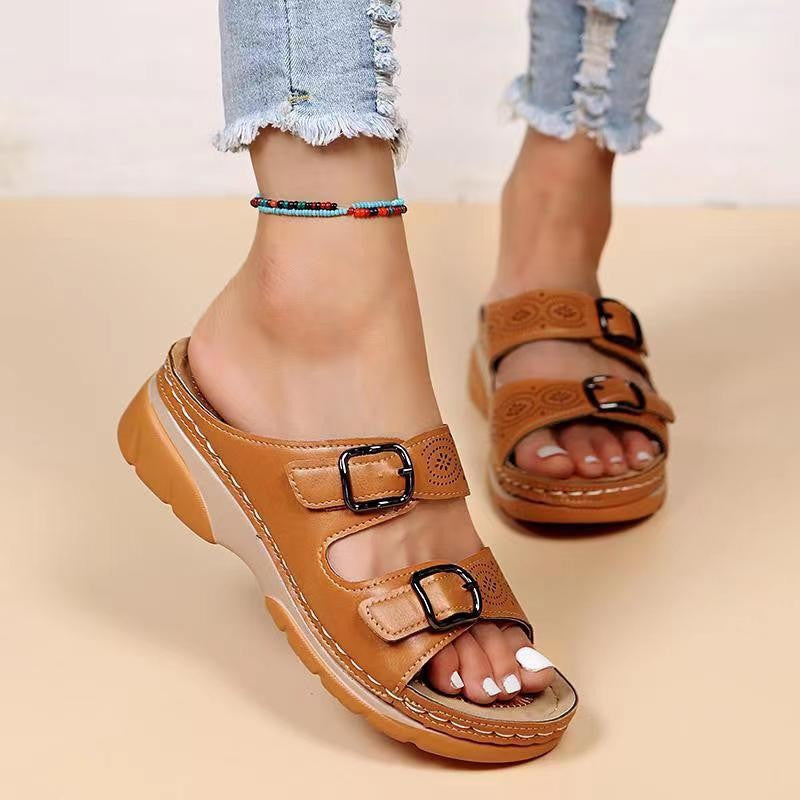 Abell | Damen Sandalen aus Leder mit verstellbarem Riemen