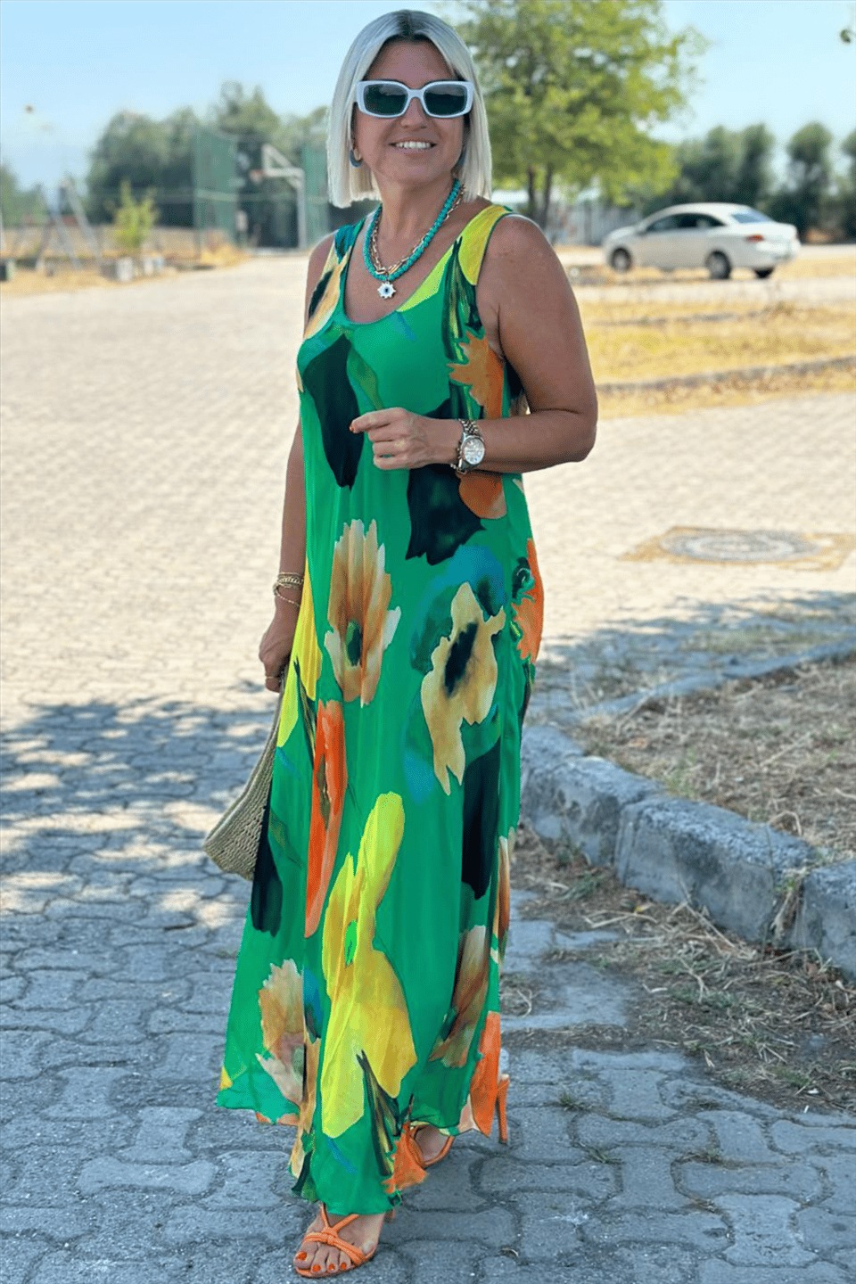 Mildre | Maxikleid aus Seide mit floralem Muster