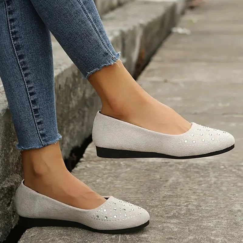 Soli | Orthopädische flache Puppenschuhe für Frauen mit Kristall