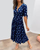 Caliste | Stilvolles Kleid mit Polka-Dots und tiefem V-Ausschnitt