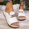 Nycha | Flache Sandalen mit offener Spitze und Schnalle