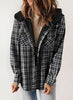 Grace™ | Plaid Jacke Langarm Schnalle Wolle mit Kapuze