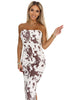 Josie | tailliertes Kleid mit braun-weißem Boho-Design