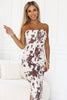 Josie | tailliertes Kleid mit braun-weißem Boho-Design