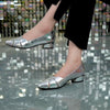 Sabri | Glänzende Chunky Heels mit spitzer Zehe