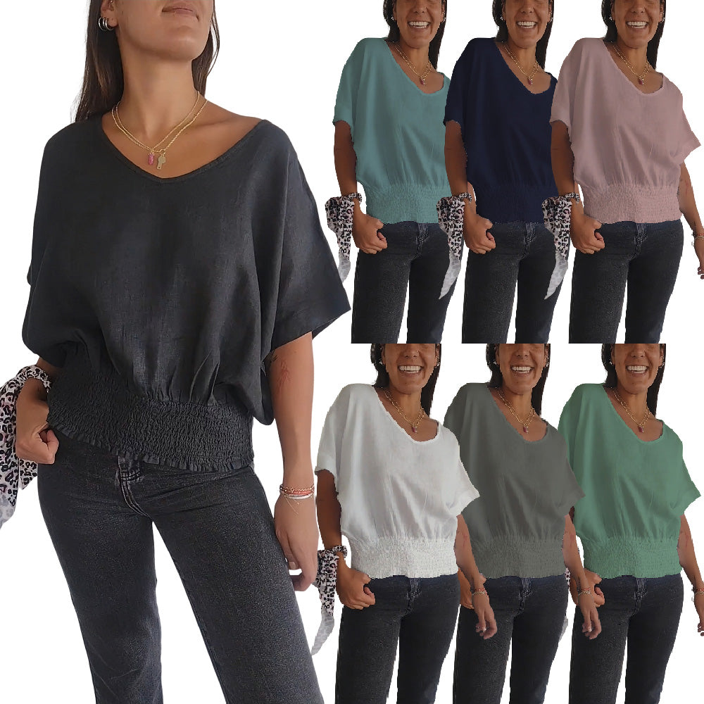 Nadia™ | Einfaches T-Shirt mit mittellangen Ärmeln