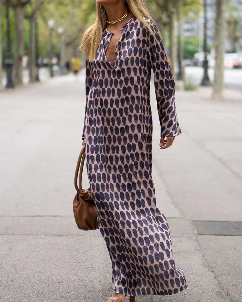 Sophie | feminines Maxikleid mit ovalem Muster