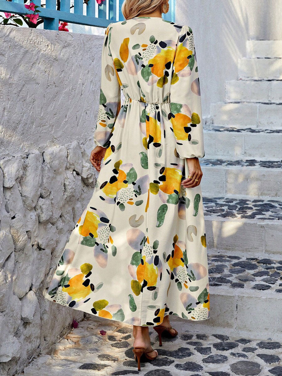 Nicel | Florales Kleid mit Laternenärmel
