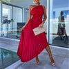 Irma | Stilvolles Einschultriges Maxikleid mit plissiertem Saum
