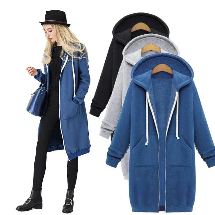 Madelyn | trendiger Damen-Hoodie, Reißverschluss und Komfort.