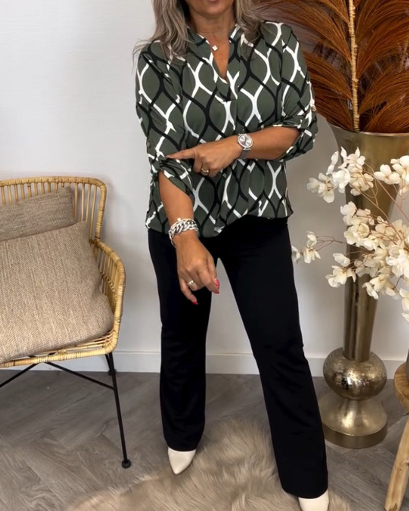 Zaniyah | lässige Bluse mit elegantem Muster