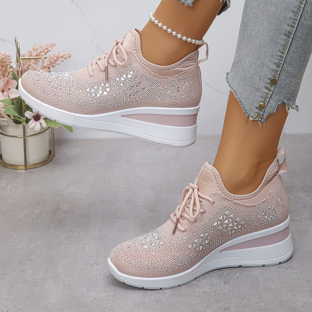 Ahya | Elegante Sneakers mit Strasssteinen