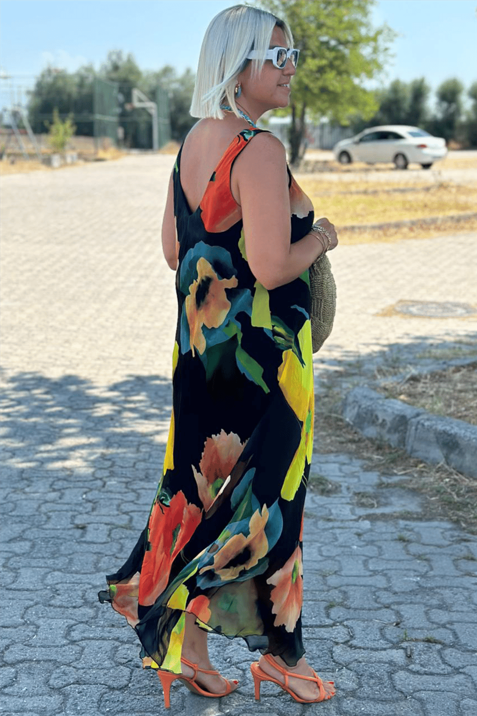 Mildre | Maxikleid aus Seide mit floralem Muster
