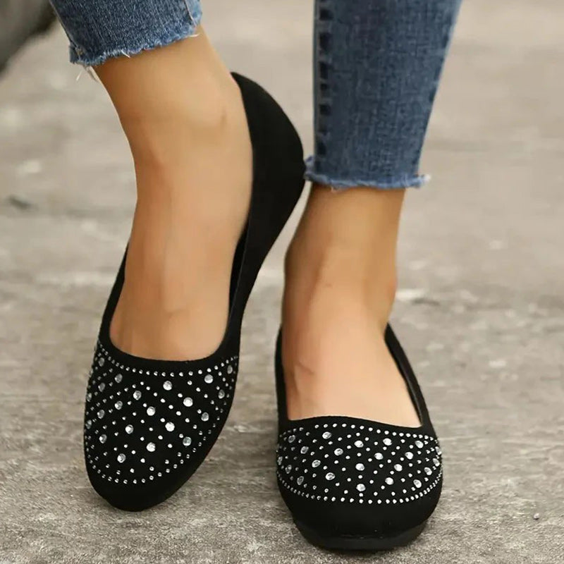 Soli | Orthopädische flache Puppenschuhe für Frauen mit Kristall