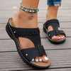 Russia | Orthopädische flache Ledersandalen mit goldenen Details