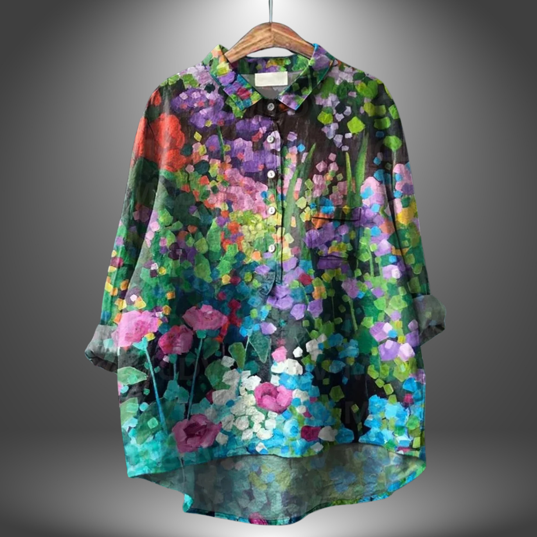 Unella | Luxuriöse Baumwollbluse mit Blumendruck