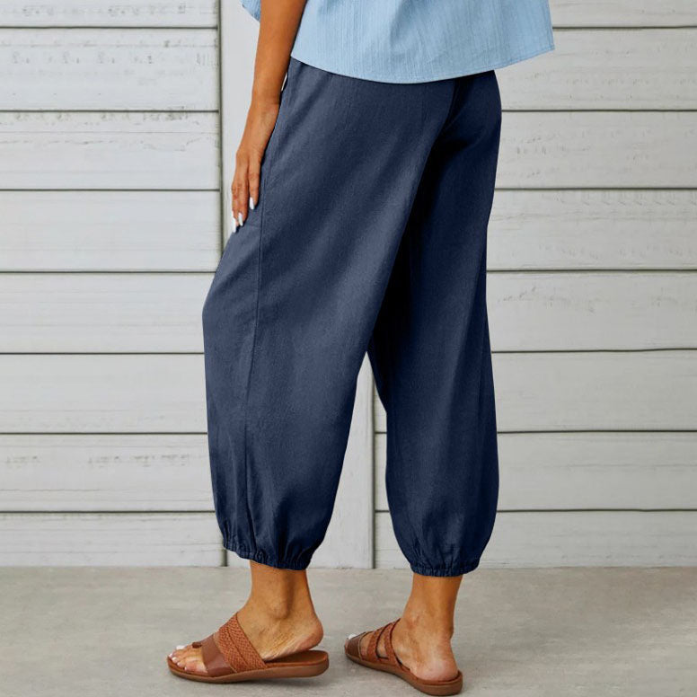 Bela | Haremshose mit Kordelzug-Taille und Taschen