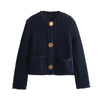 Mira™ - Modische Strickjacke - Marineblau / S