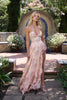 Mary | Kleid im Pfirsich-Tapisserie-Stil