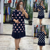 Winnie | stilvolles Polka-Dot-Kleid für Damen mit plissiertem Design
