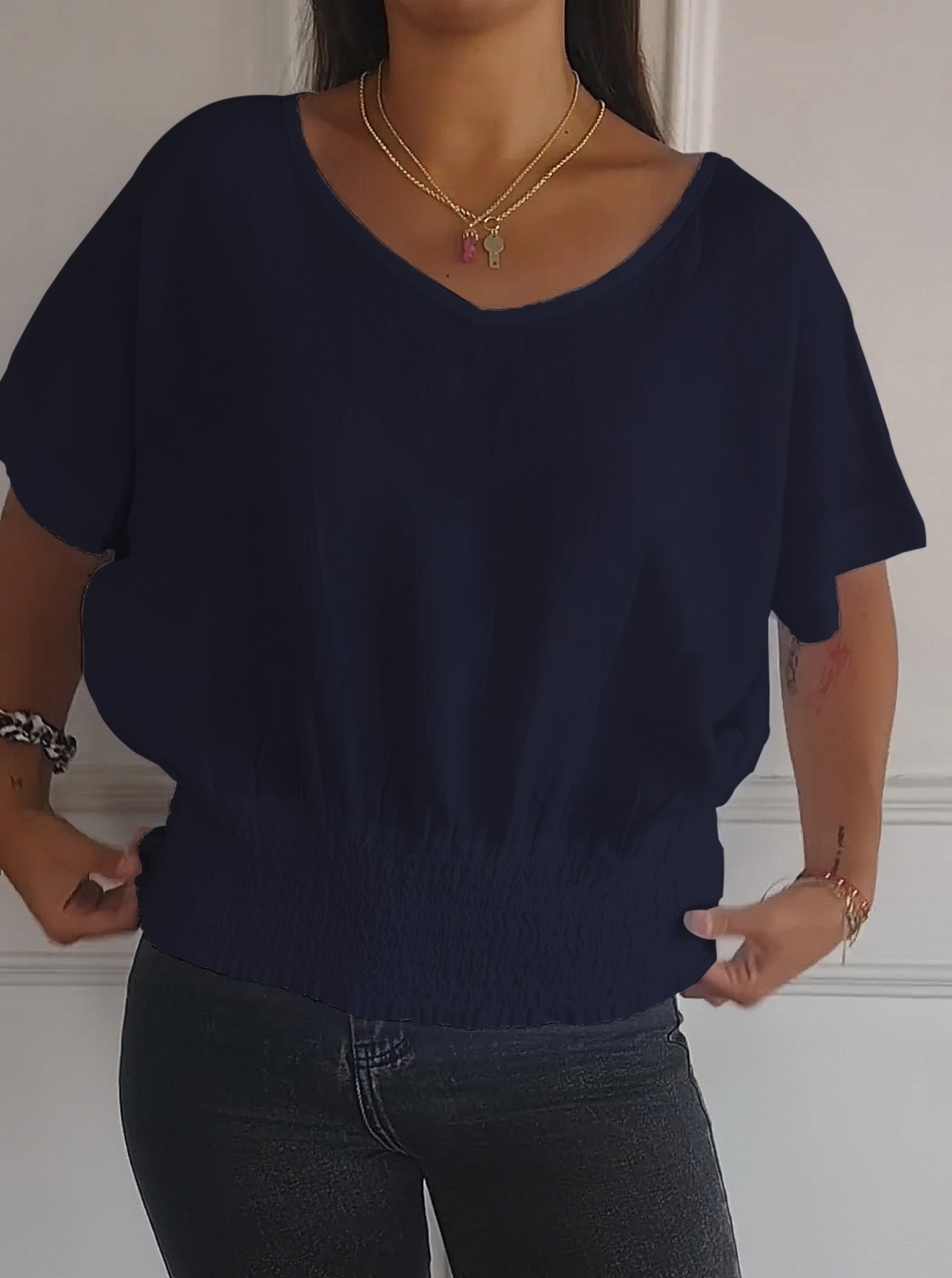 Nadia™ | Einfaches T-Shirt mit mittellangen Ärmeln