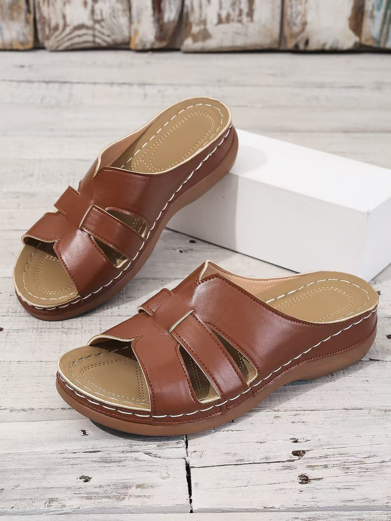 Mylah™ | Orthopädische Damenpantoffeln aus Leder mit offenen Zehen