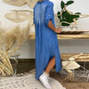Allse | Maxi-Denim-Kleid mit Schlitz