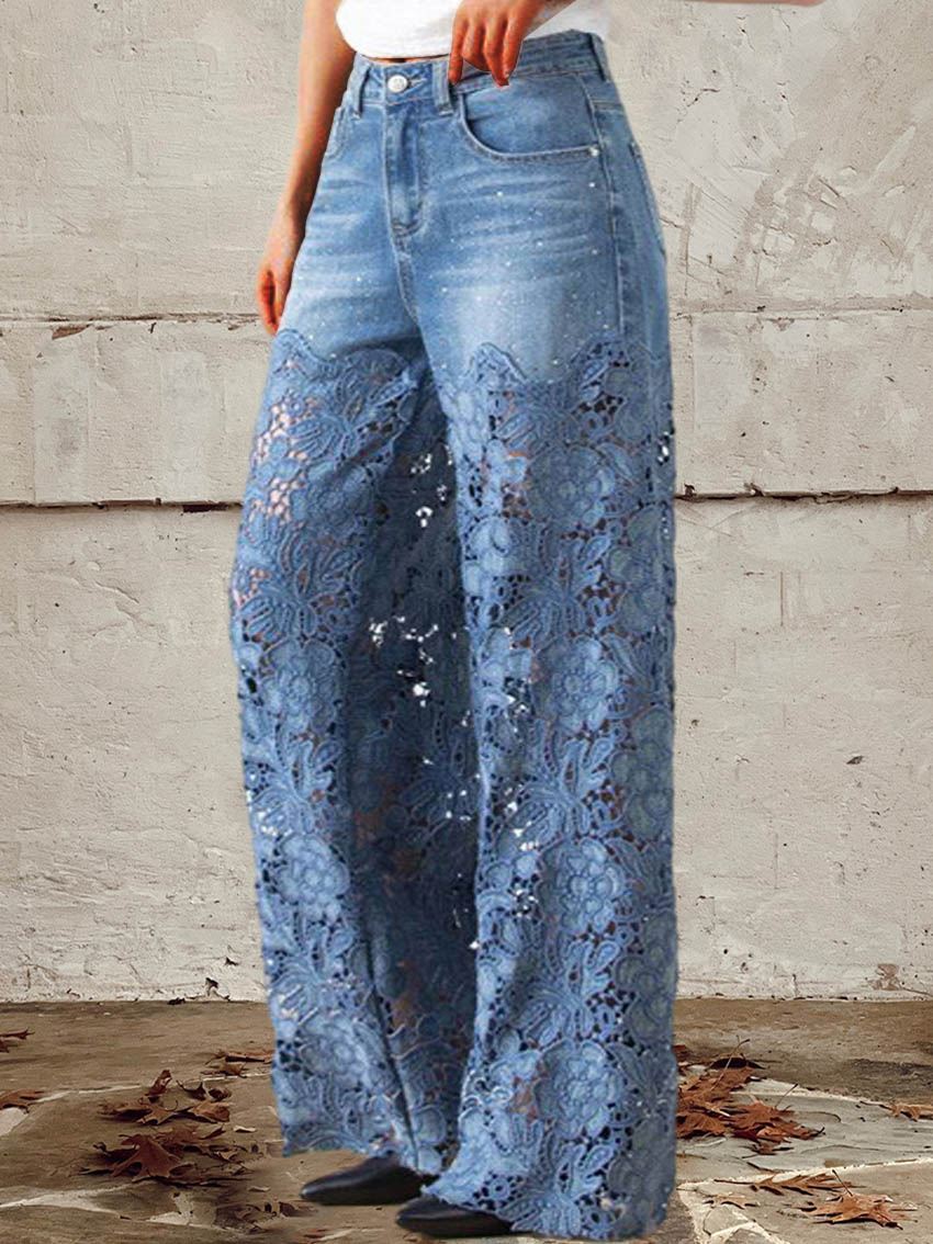 Zainab | einzigartige Jeans mit Spitzenapplikationen