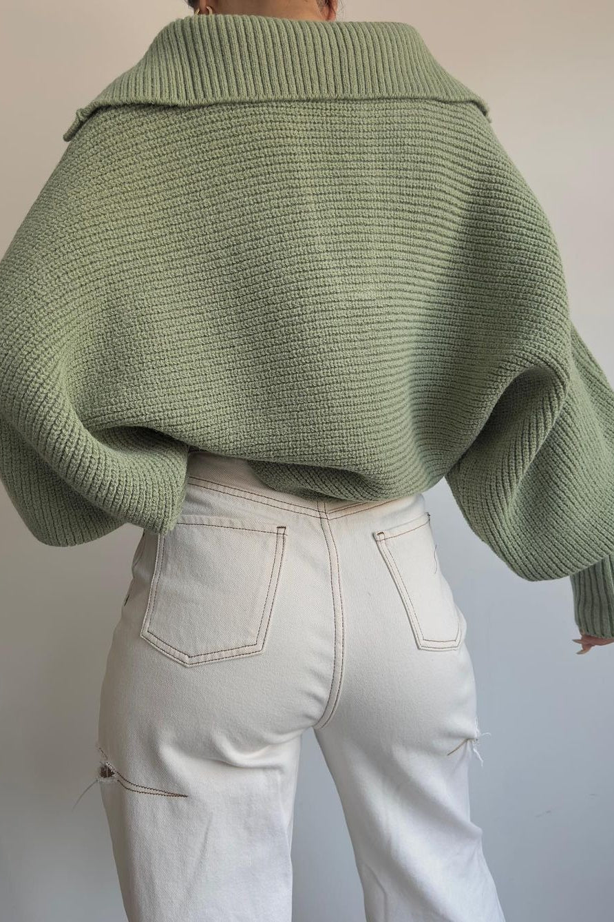 Clarybel | Kuscheliger Pullover mit offenem Kragen und Strukturstrick