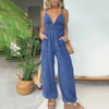 Alana | Stilvoller Denim-Overall mit tiefem V-Ausschnitt für Damen