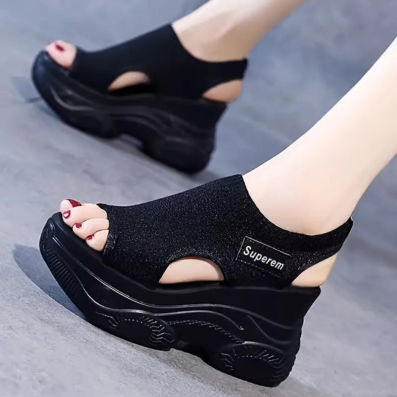 Dorris | Modische Sport-Sandalen mit hoher Ferse und klobiger Sohle