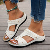 Russia | Orthopädische flache Ledersandalen mit goldenen Details