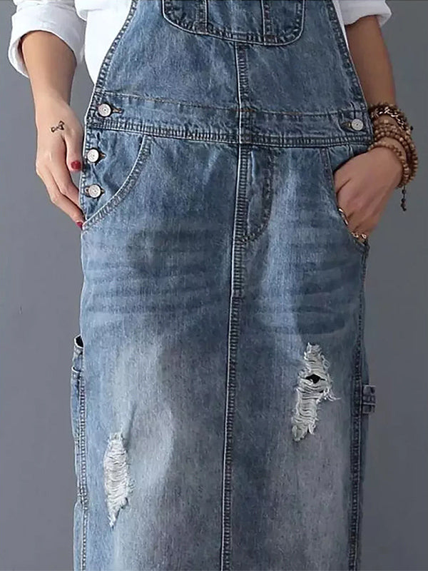 Sylie | Trendiges Denim-Latzkleid