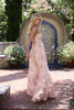Mary | Kleid im Pfirsich-Tapisserie-Stil
