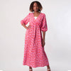 Annie | Kleid mit V-Ausschnitt und Print