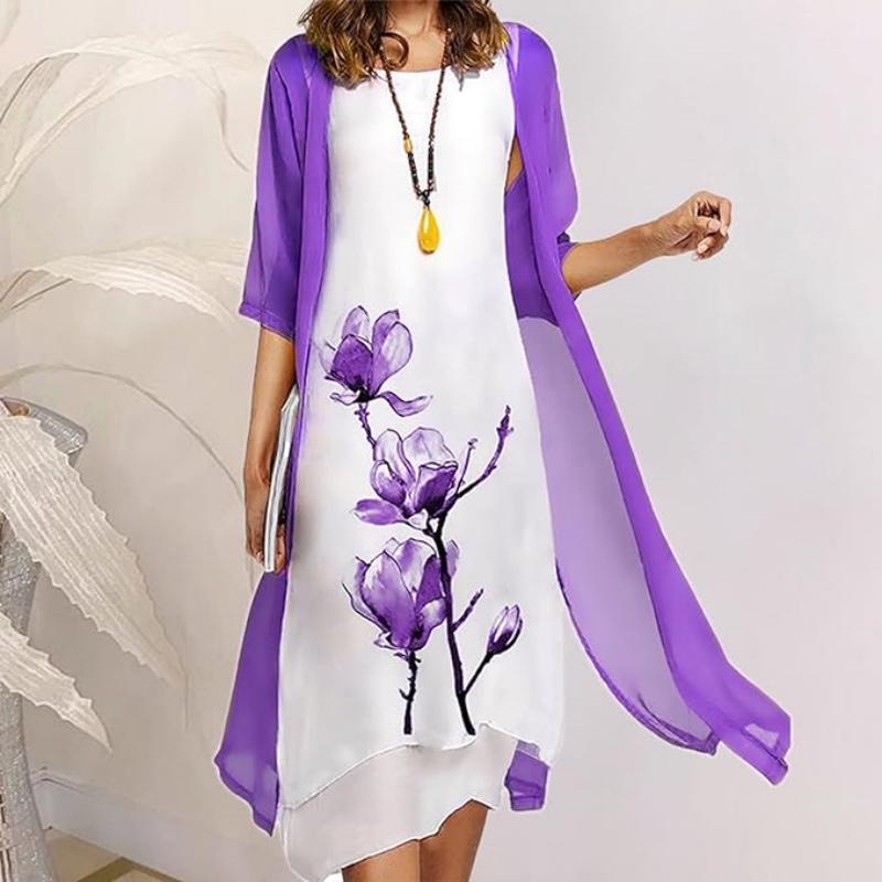 Ingrid | Stilvolles Anzugskleid mit Blumenmuster