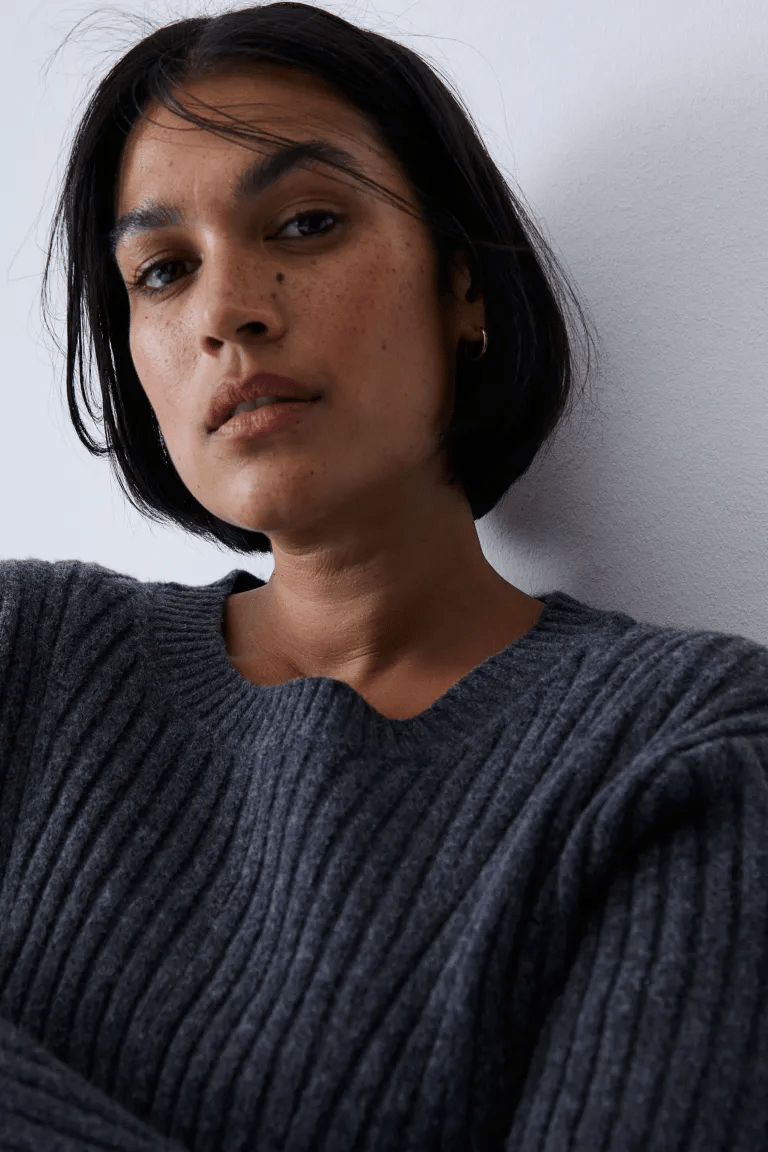 Makira | Strickkleid Mit Schlitzärmeln