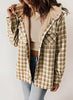 Grace™ | Plaid Jacke Langarm Schnalle Wolle mit Kapuze