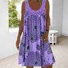 Grant | Ärmelloses Midi-Jochkleid mit Prints