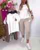 Pearl | stylisches Set mit Buchstaben-Skinny-Hose