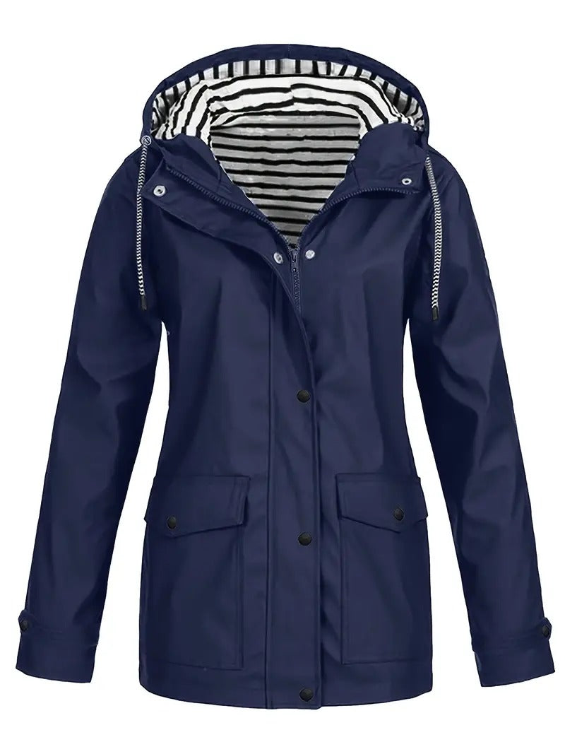 Selina™ | Eleganter Allwettermantel - Marine / S