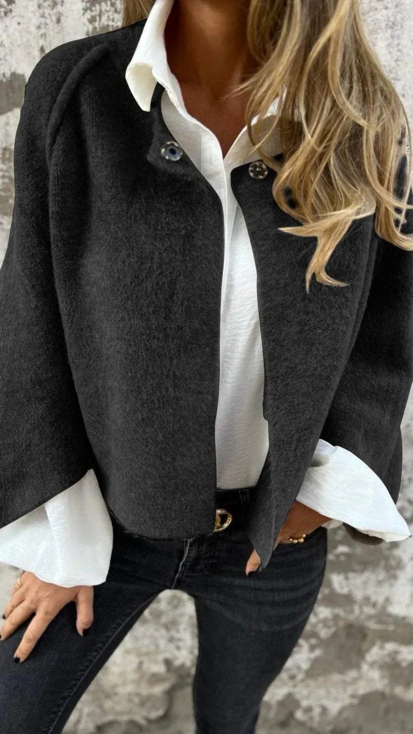 Marie | Eleganter Mantel - Schwarz / S
