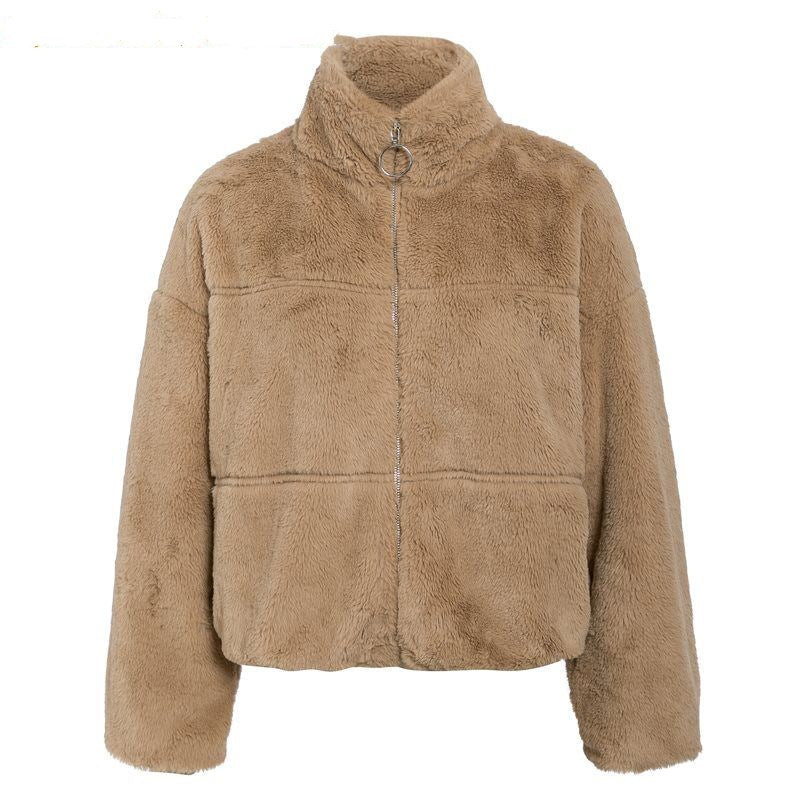 Annelie™ | Thermo-Jacke für kalte Tage - women leather jacket - Khaki / S