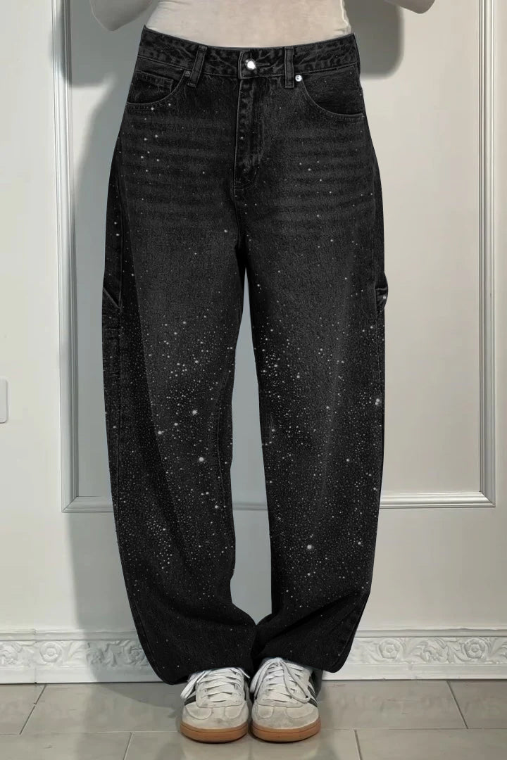 Cris | Trendige Loose-Fit Jeans mit Glitzer