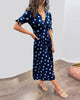 Caliste | Stilvolles Kleid mit Polka-Dots und tiefem V-Ausschnitt