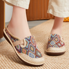Yasin | Bestickte Leinen-Sandalen