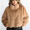 Annelie™ | Thermo-Jacke für kalte Tage - women leather jacket - Khaki / S